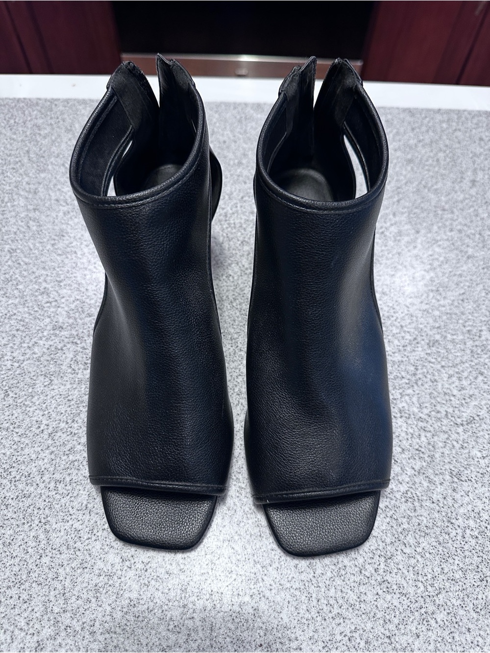 Monroe & Main 8.5M Women’s Black Open-Toe Ankle Boots